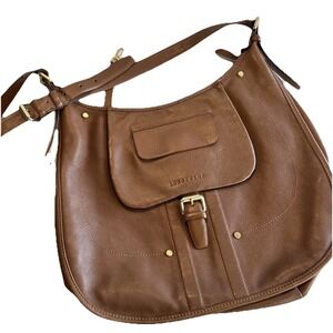 Longchamp Balzane Chocolate Brown Leather Saddle Crossbody Shoulder Bag
